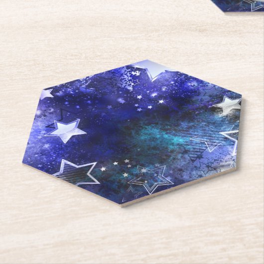 Ruimte-achtergrond met sterren kartonnen onderzetters (Schuin)