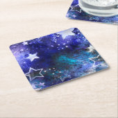 Ruimte-achtergrond met sterren kartonnen onderzetters (Schuin)