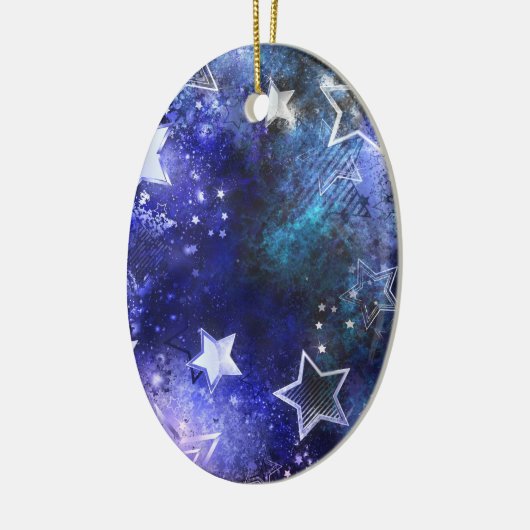 Ruimte-achtergrond met sterren keramisch ornament (Links)