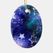 Ruimte-achtergrond met sterren keramisch ornament (Achterkant)