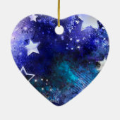 Ruimte-achtergrond met sterren keramisch ornament (Achterkant)