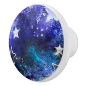 Ruimte-achtergrond met sterren keramische knop (Rechts)