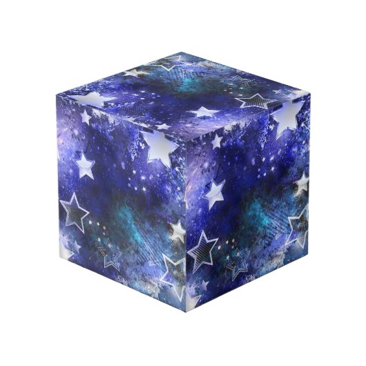 Ruimte-achtergrond met sterren kubus (Achter hoekig)