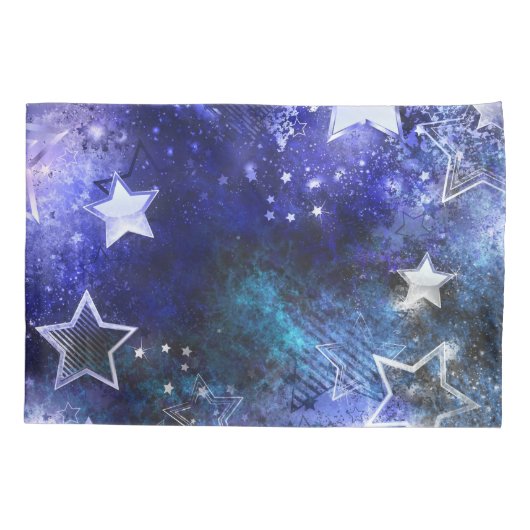 Ruimte-achtergrond met sterren kussensloop (Achterkant-Links)