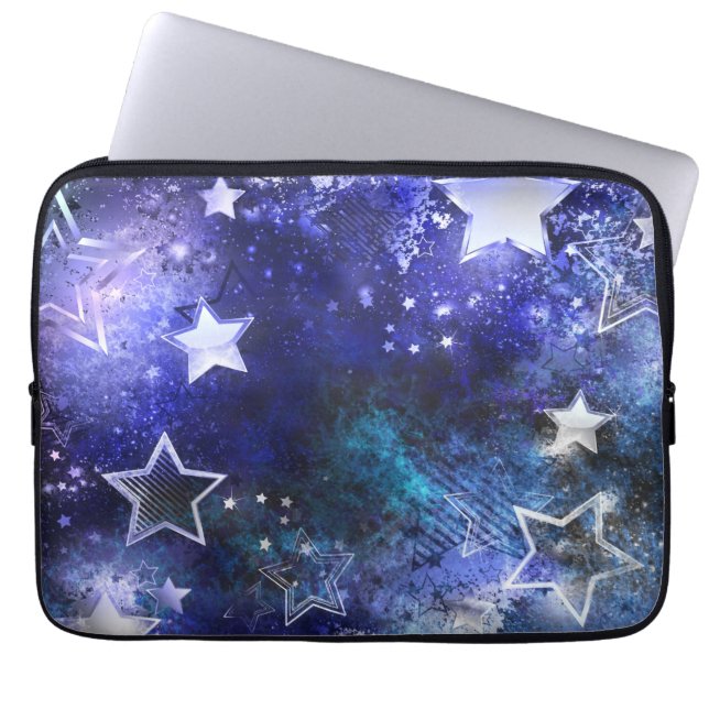 Ruimte-achtergrond met sterren laptop sleeve (Voorkant)