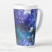 Ruimte-achtergrond met sterren latte mok (Rechterhoek)