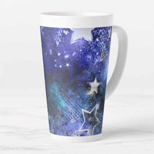 Ruimte-achtergrond met sterren latte mok (Rechterhoek)