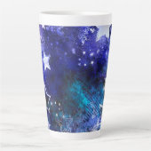 Ruimte-achtergrond met sterren latte mok (Voorkant)