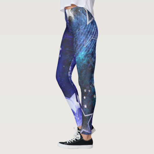 Ruimte-achtergrond met sterren leggings (Links)
