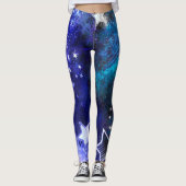 Ruimte-achtergrond met sterren leggings (Voorkant)