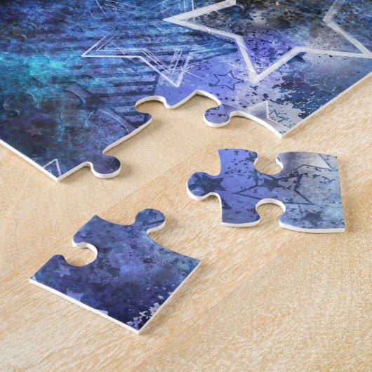 Ruimte-achtergrond met sterren legpuzzel (Zijkant)