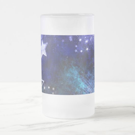 Ruimte-achtergrond met sterren matglas bierpul (Center)