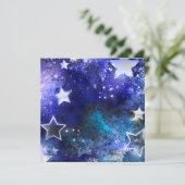 Ruimte-achtergrond met sterren menu (Staand voorkant)