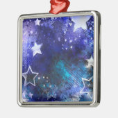 Ruimte-achtergrond met sterren metalen ornament (Links)