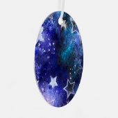 Ruimte-achtergrond met sterren metalen ornament (Voorkant Rechts)