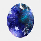 Ruimte-achtergrond met sterren metalen ornament (Achterkant)