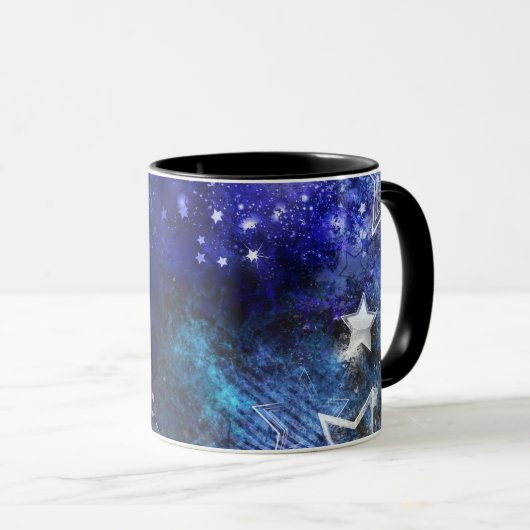 Ruimte-achtergrond met sterren mok (Voorkant rechts)