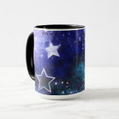 Ruimte-achtergrond met sterren mok (Voorkant links)