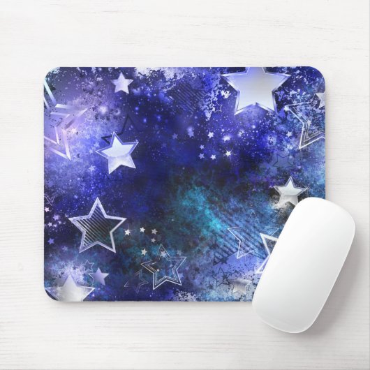 Ruimte-achtergrond met sterren muismat (Met muis)