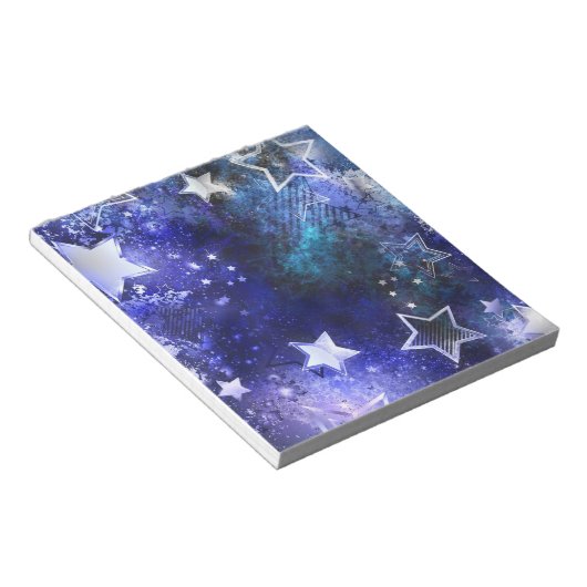 Ruimte-achtergrond met sterren notitieblok (Schuin)