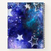 Ruimte-achtergrond met sterren notitieboek (Achterkant)