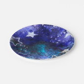 Ruimte-achtergrond met sterren papieren bordje (Gekanteld)