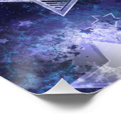 Ruimte-achtergrond met sterren perfect poster (Hoek)