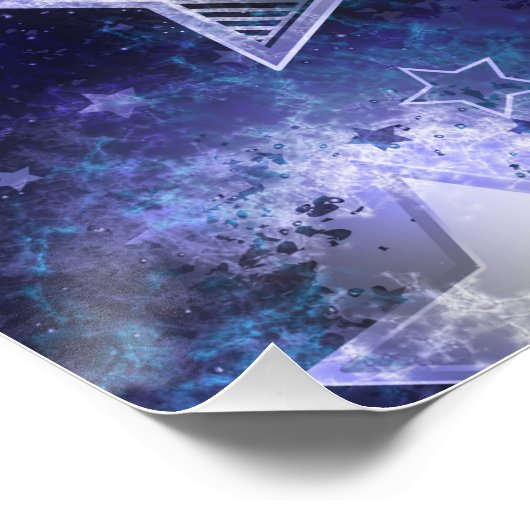 Ruimte-achtergrond met sterren perfect poster (Hoek)