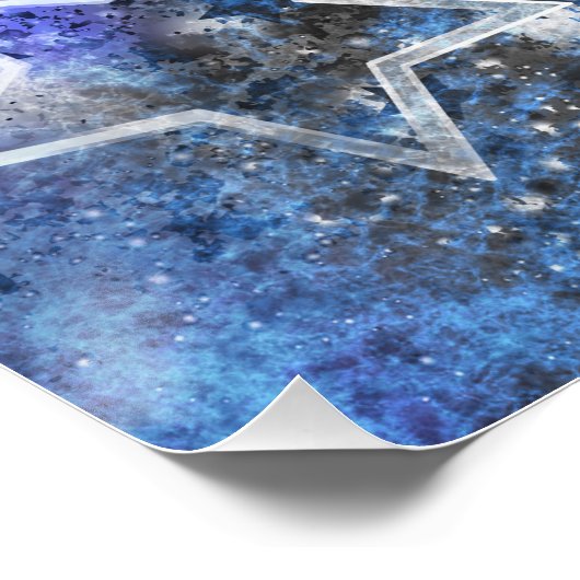 Ruimte-achtergrond met sterren perfect poster (Hoek)