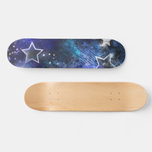 Ruimte-achtergrond met sterren persoonlijk skateboard (Horizontaal)