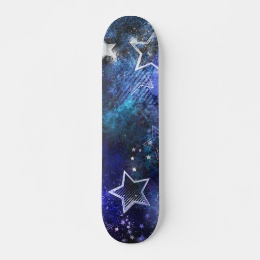 Ruimte-achtergrond met sterren persoonlijk skateboard (Voorkant)