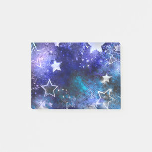 Ruimte-achtergrond met sterren post-it® notes