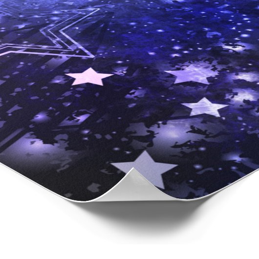 Ruimte-achtergrond met sterren poster (Hoek)