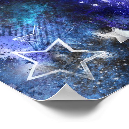 Ruimte-achtergrond met sterren poster (Hoek)