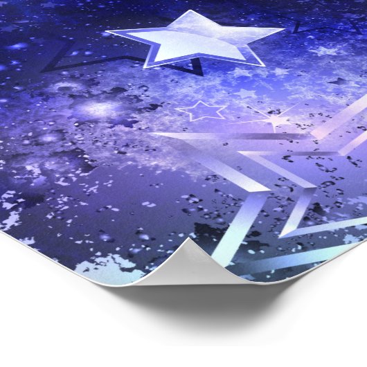 Ruimte-achtergrond met sterren poster (Hoek)