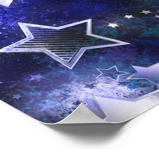 Ruimte-achtergrond met sterren poster (Hoek)