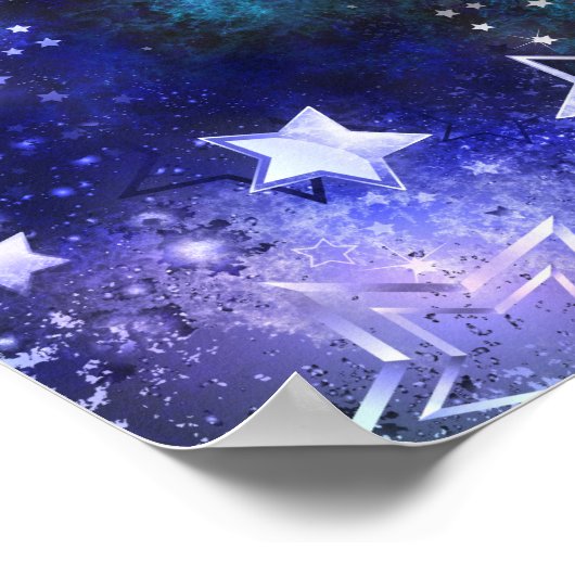 Ruimte-achtergrond met sterren poster (Hoek)