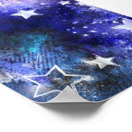 Ruimte-achtergrond met sterren poster (Hoek)