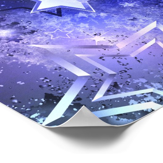 Ruimte-achtergrond met sterren poster (Hoek)