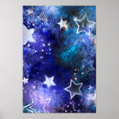 Ruimte-achtergrond met sterren poster (Voorkant)