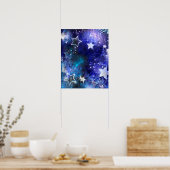 Ruimte-achtergrond met sterren poster (Keuken)