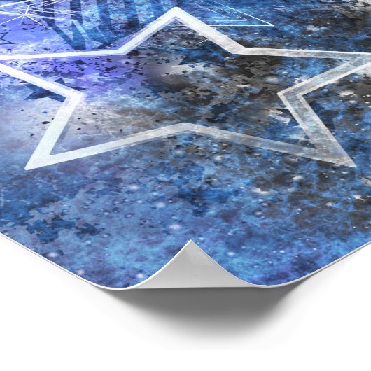 Ruimte-achtergrond met sterren poster (Hoek)