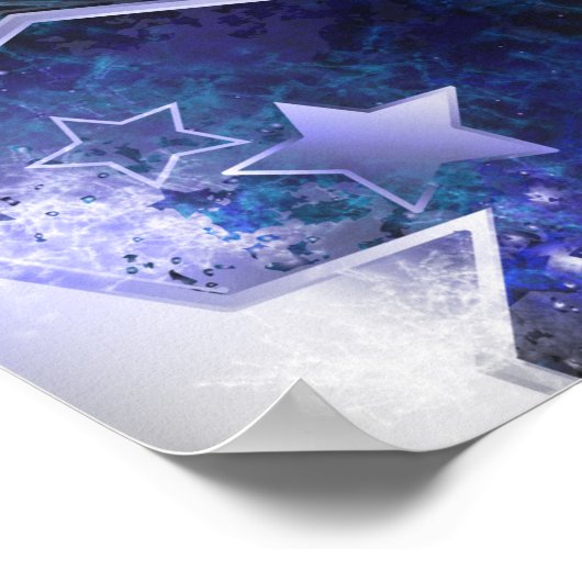 Ruimte-achtergrond met sterren poster (Hoek)