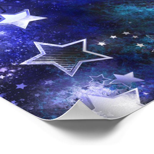 Ruimte-achtergrond met sterren poster (Hoek)