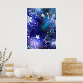 Ruimte-achtergrond met sterren poster (Keuken)