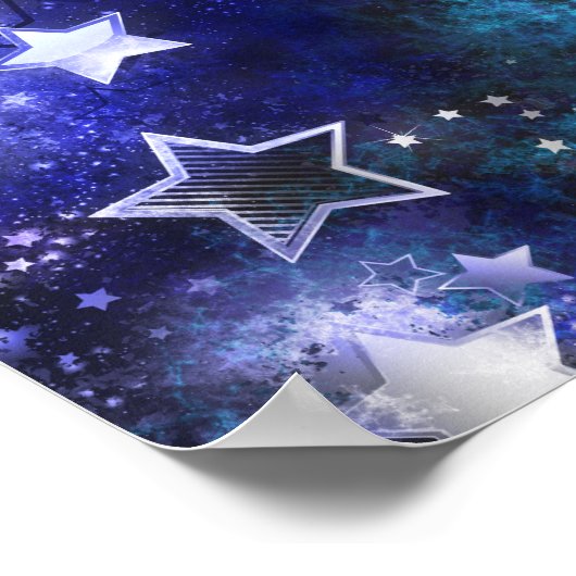 Ruimte-achtergrond met sterren poster (Hoek)