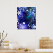 Ruimte-achtergrond met sterren poster (Keuken)