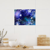 Ruimte-achtergrond met sterren poster (Keuken)