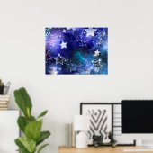 Ruimte-achtergrond met sterren poster (Thuiskantoor)