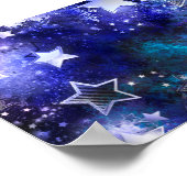 Ruimte-achtergrond met sterren poster (Hoek)